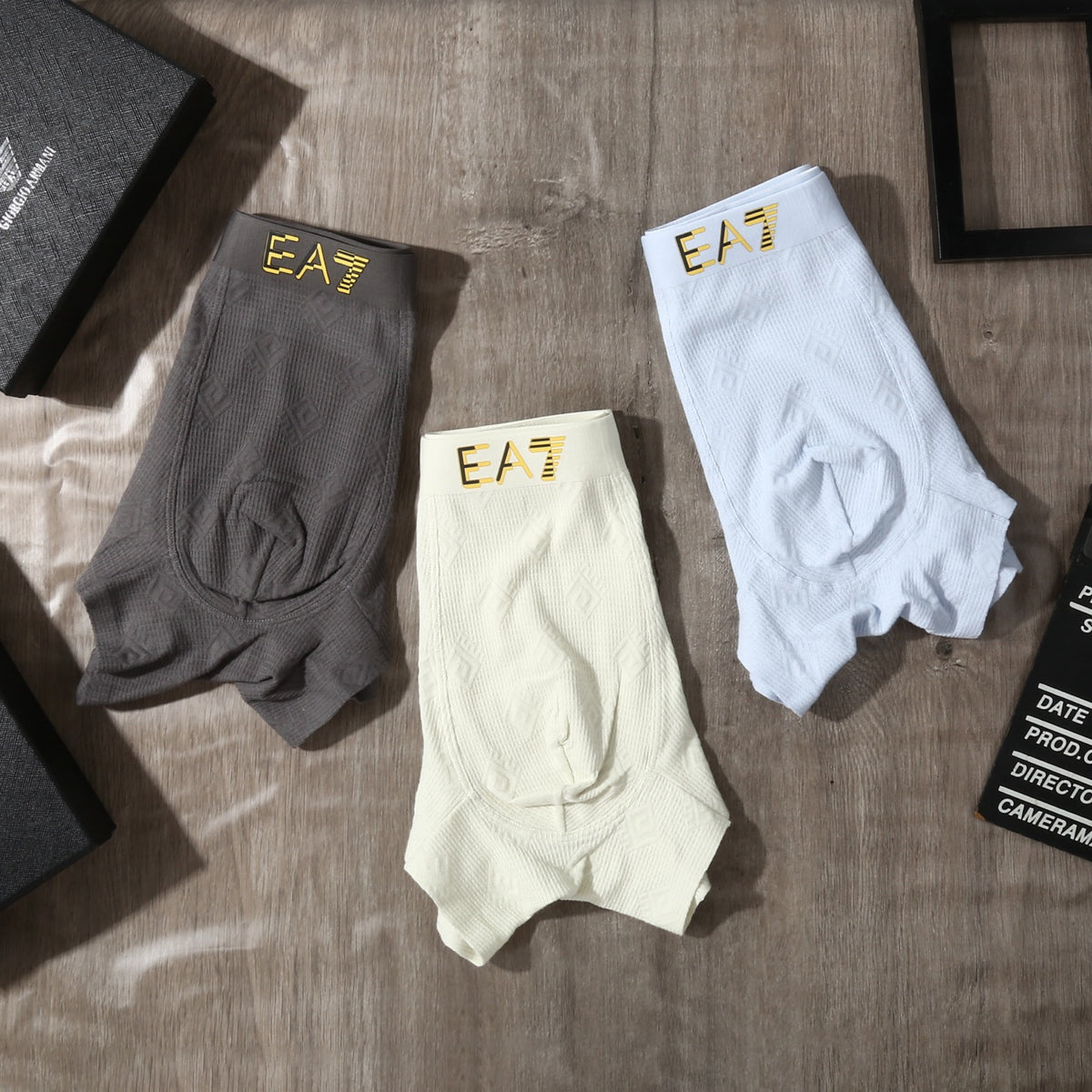 Emporio Armani White Grey Small EA7 Boxer Briefs, image 6