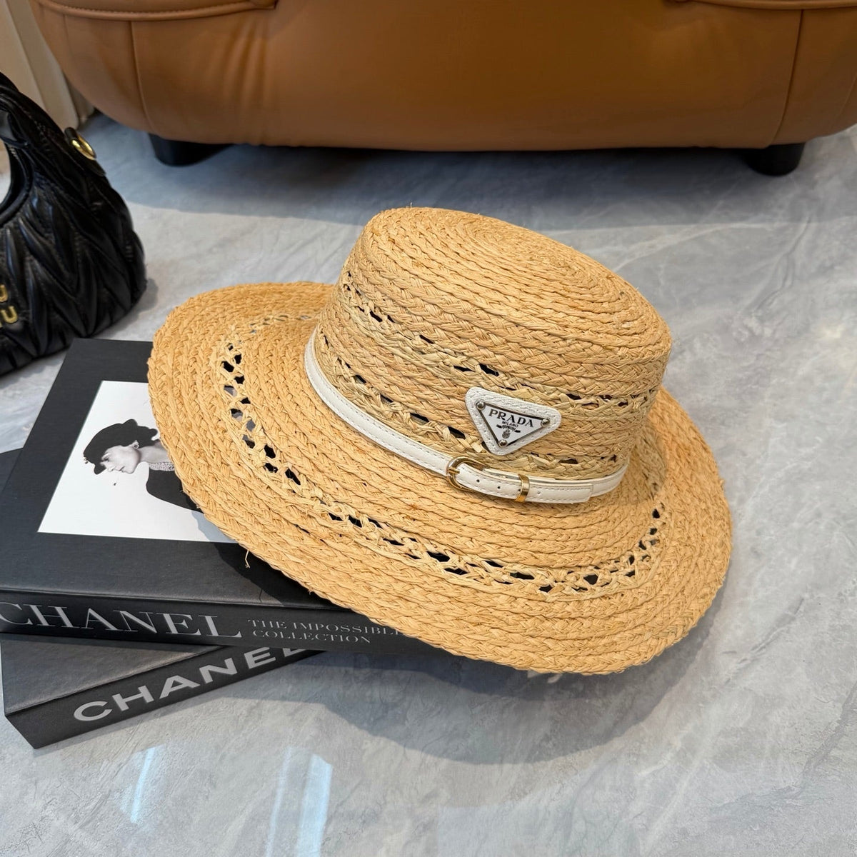 Prada Open Knit Wide Brim Hat - image 5
