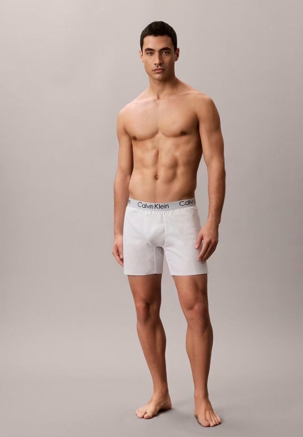 Calvin Klein White Modelled Short Leg Boxer Briefs, image 1