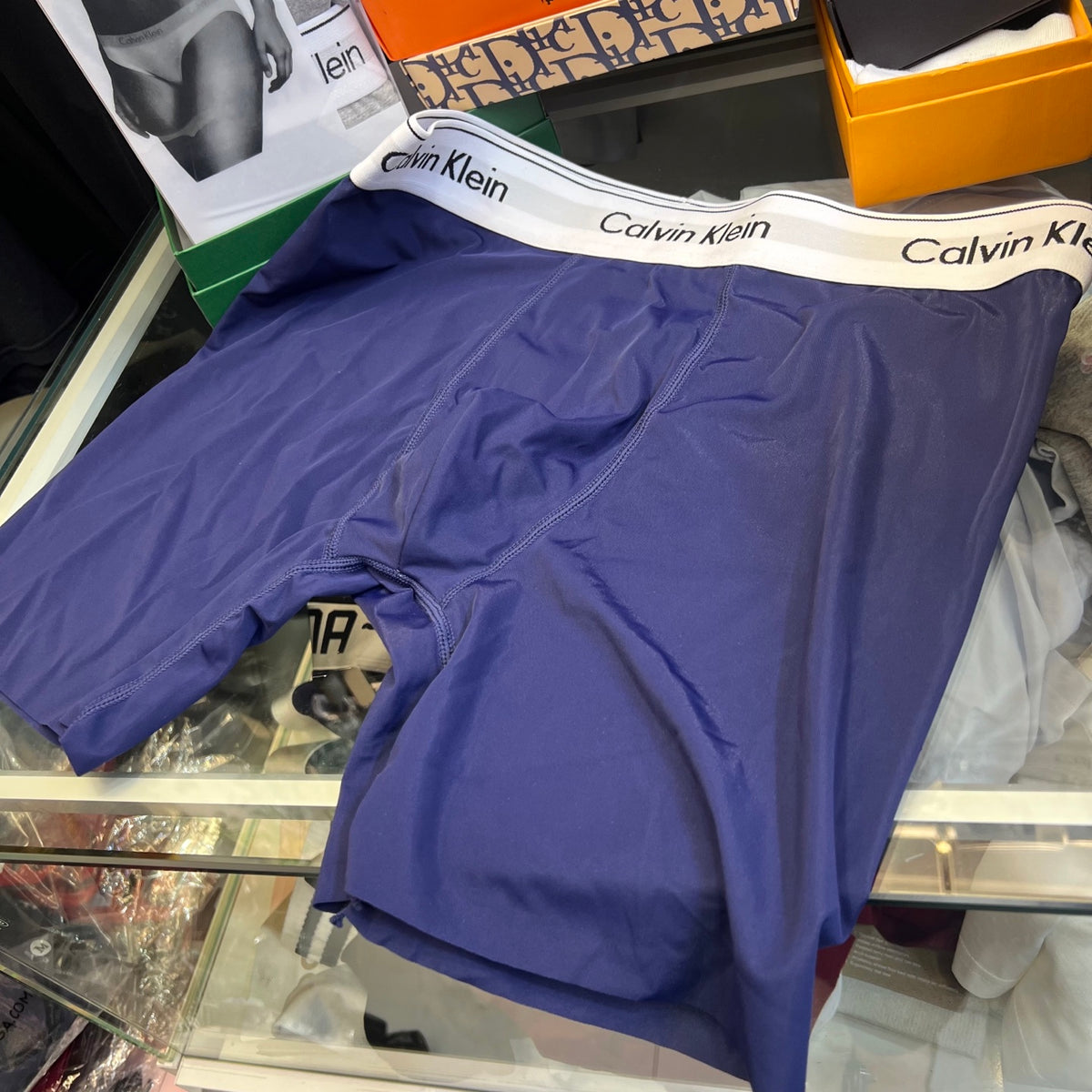 Calvin Klein Grey Broad White Waist Long-Leg Boxer Briefs, image 5