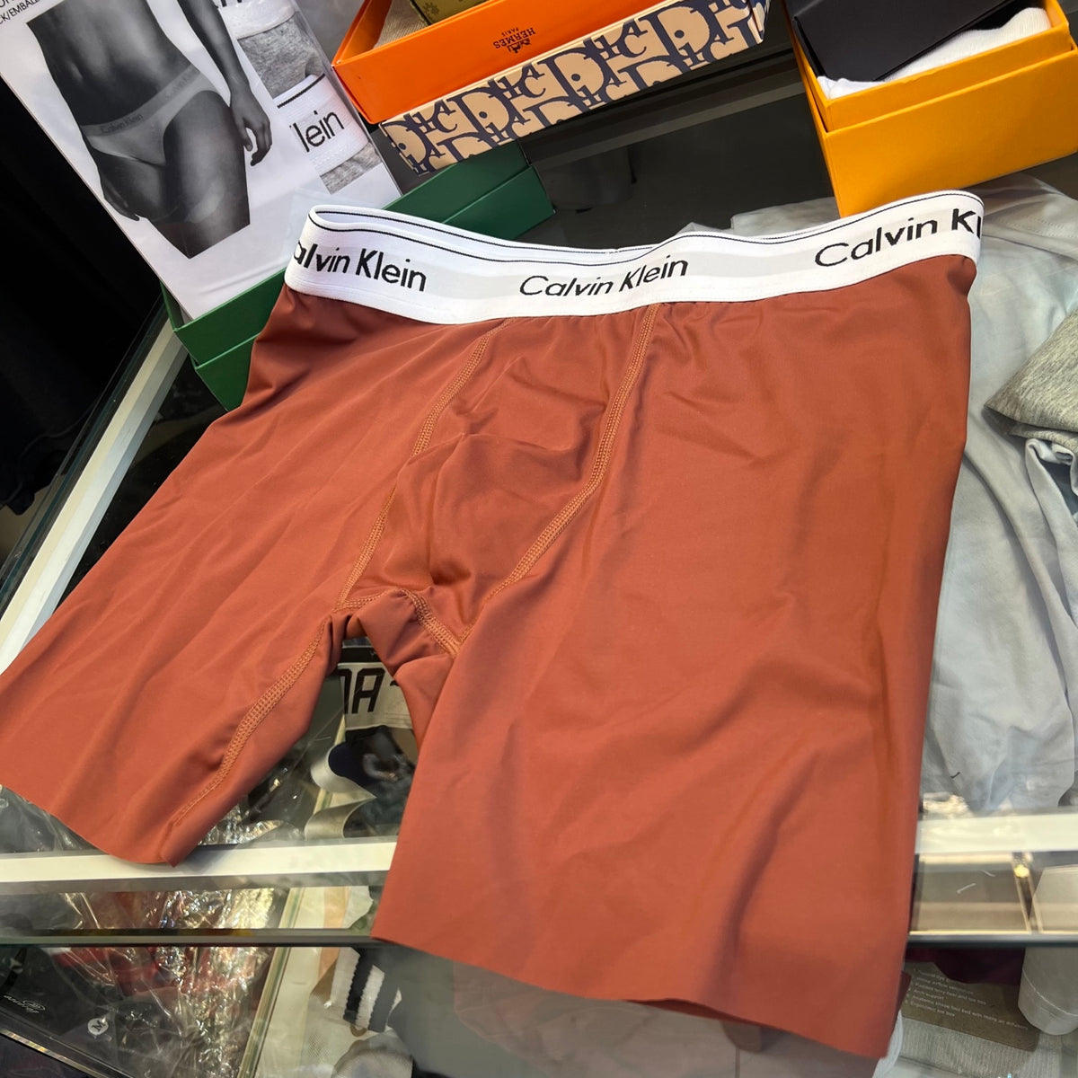 Calvin Klein Grey Broad White Waist Long-Leg Boxer Briefs, image 4