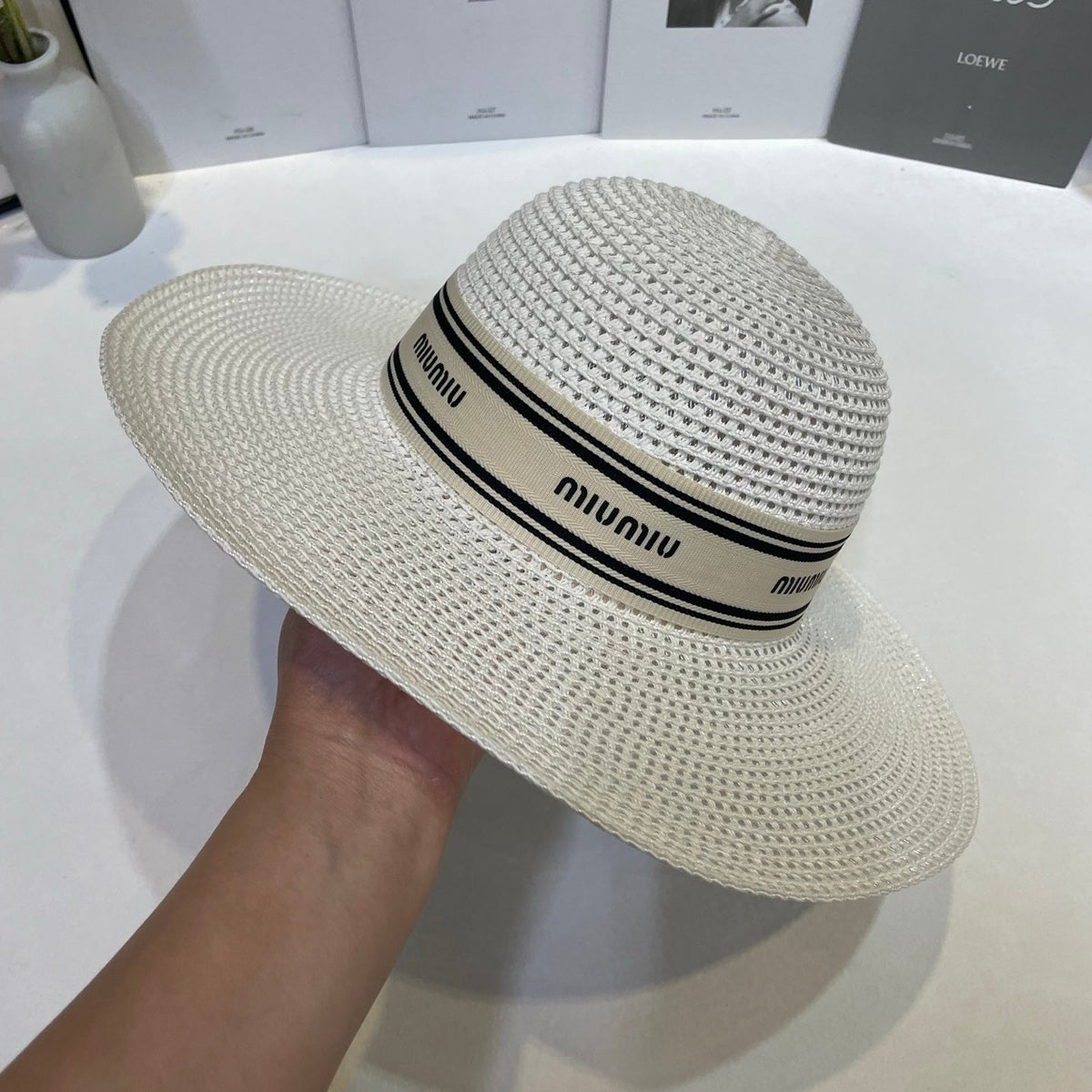 Miu Miu Open Knit Straw Hat - image 2