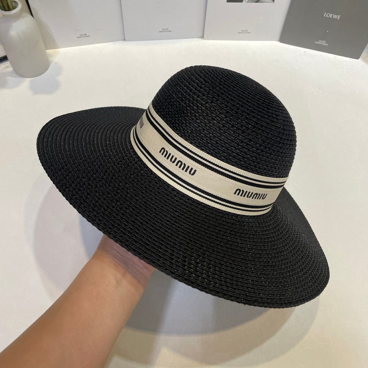 Miu Miu Open Knit Straw Hat - image 6