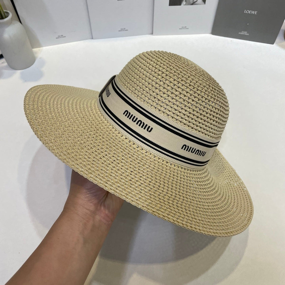 Miu Miu Open Knit Straw Hat - image 4