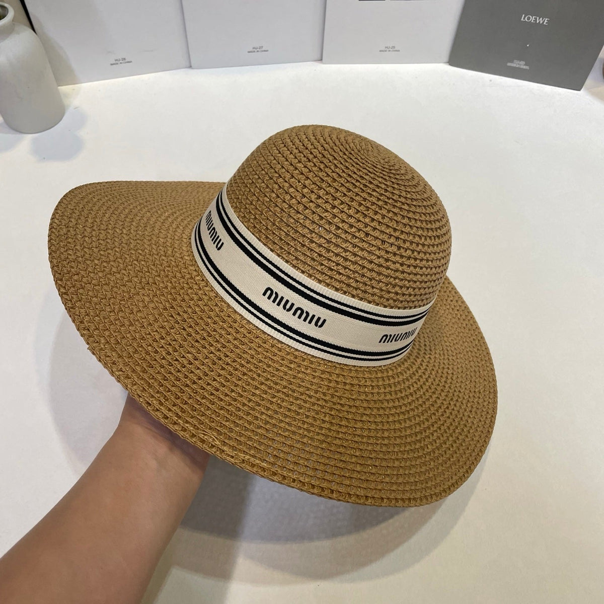 Miu Miu Open Knit Straw Hat - image 8