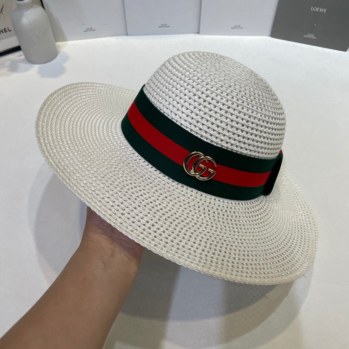 Open Knit Straw Hat - image 4