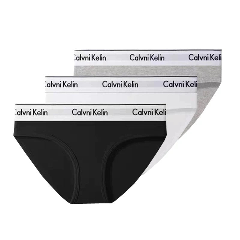 Calvin Klein Black White Wordmark Waist Women's Briefs, image 1