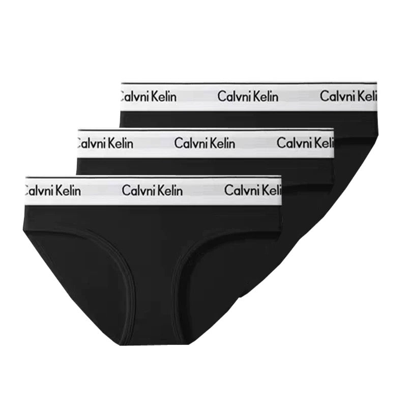 Calvin Klein Black White Wordmark Waist Women's Briefs, image 2