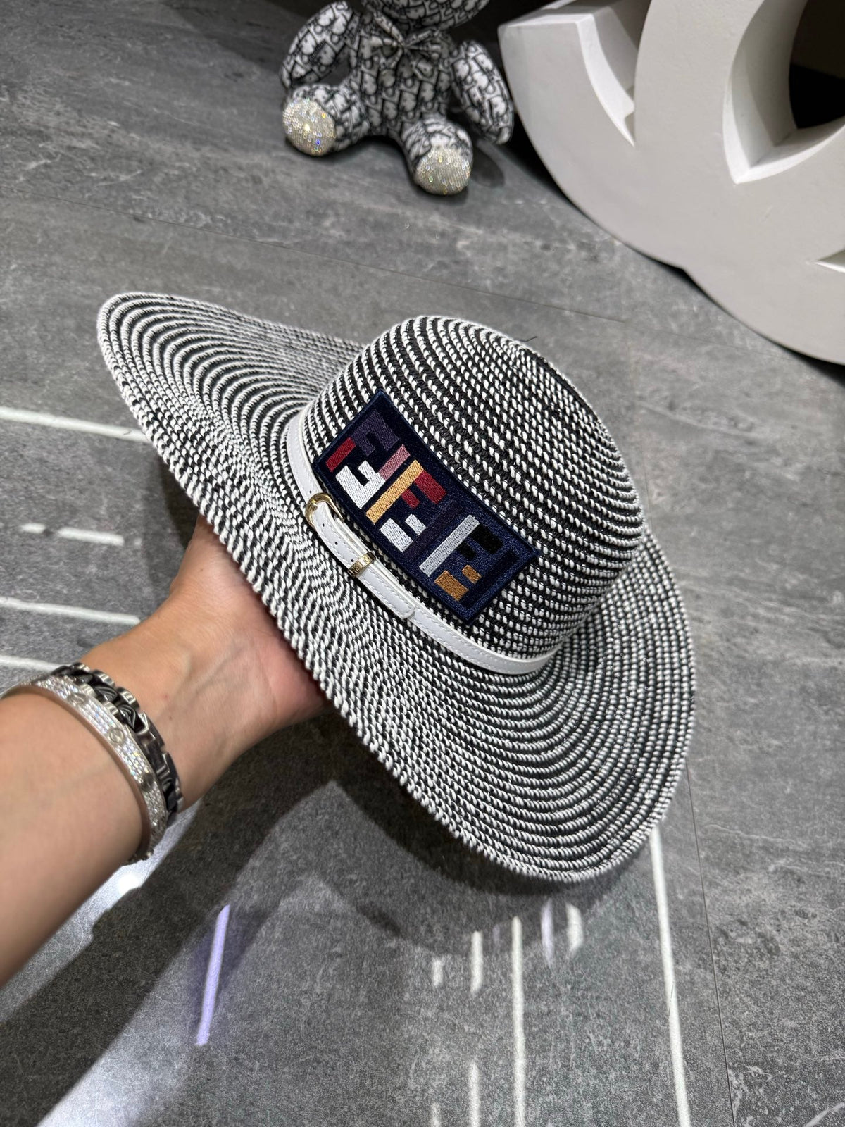 Fendi Woven Open Knit Hat - image 8