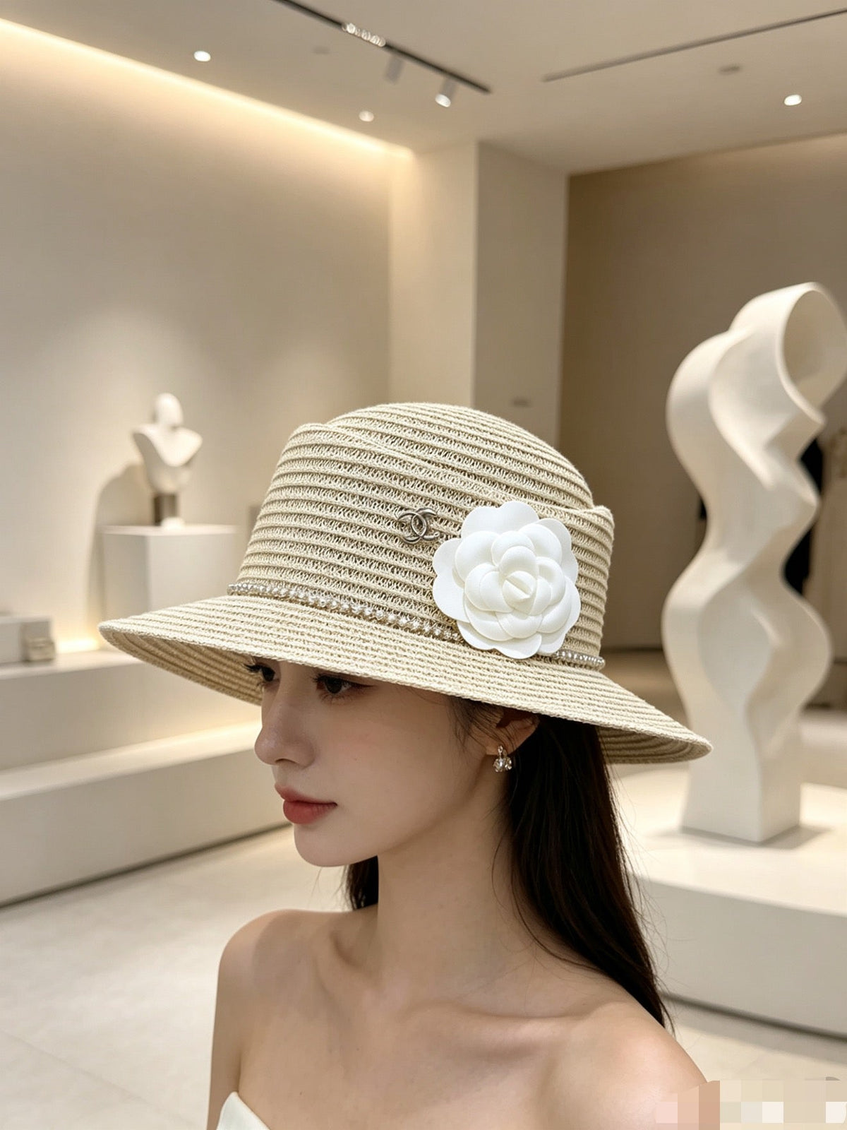 Chanel Woven Open Knit Hat - image 3