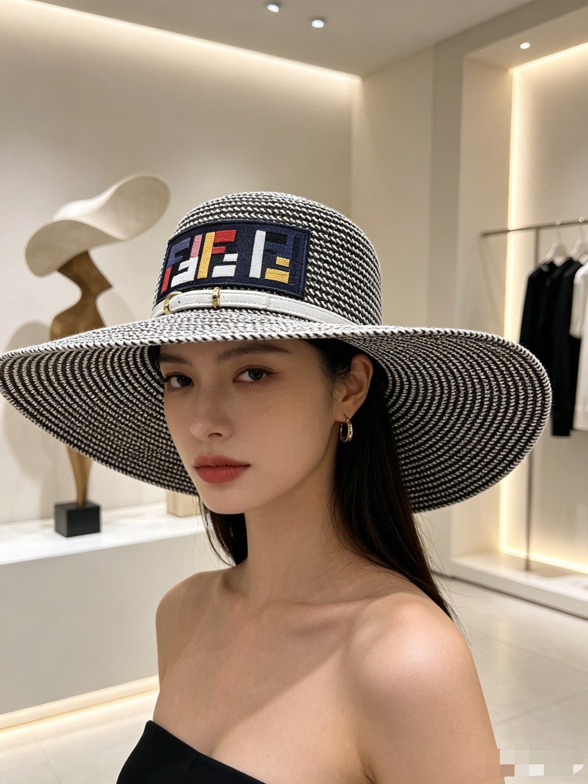 Fendi Woven Open Knit Hat - image 4