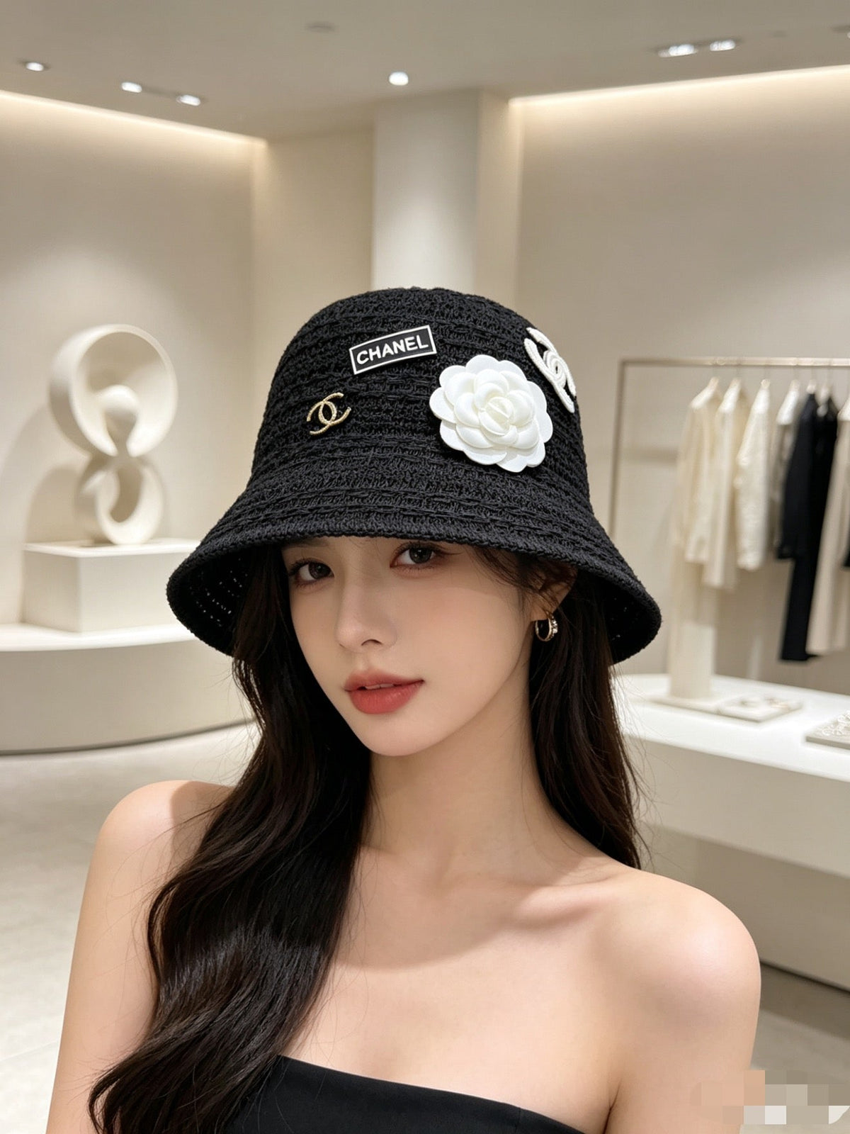 Chanel Woven Open Knit Hat - image 6