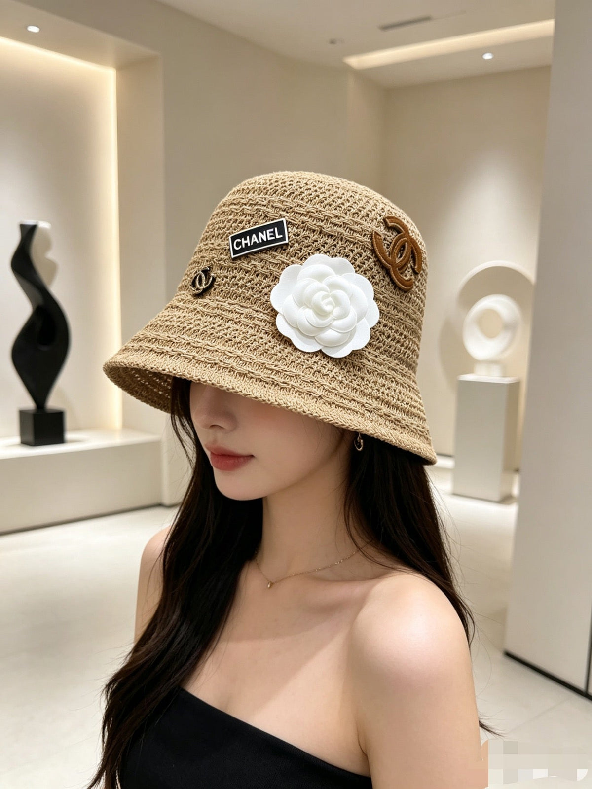 Chanel Woven Open Knit Hat - image 3