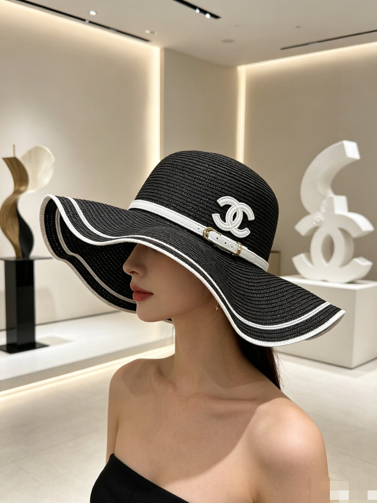 Chanel Woven Open Knit Hat - image 6