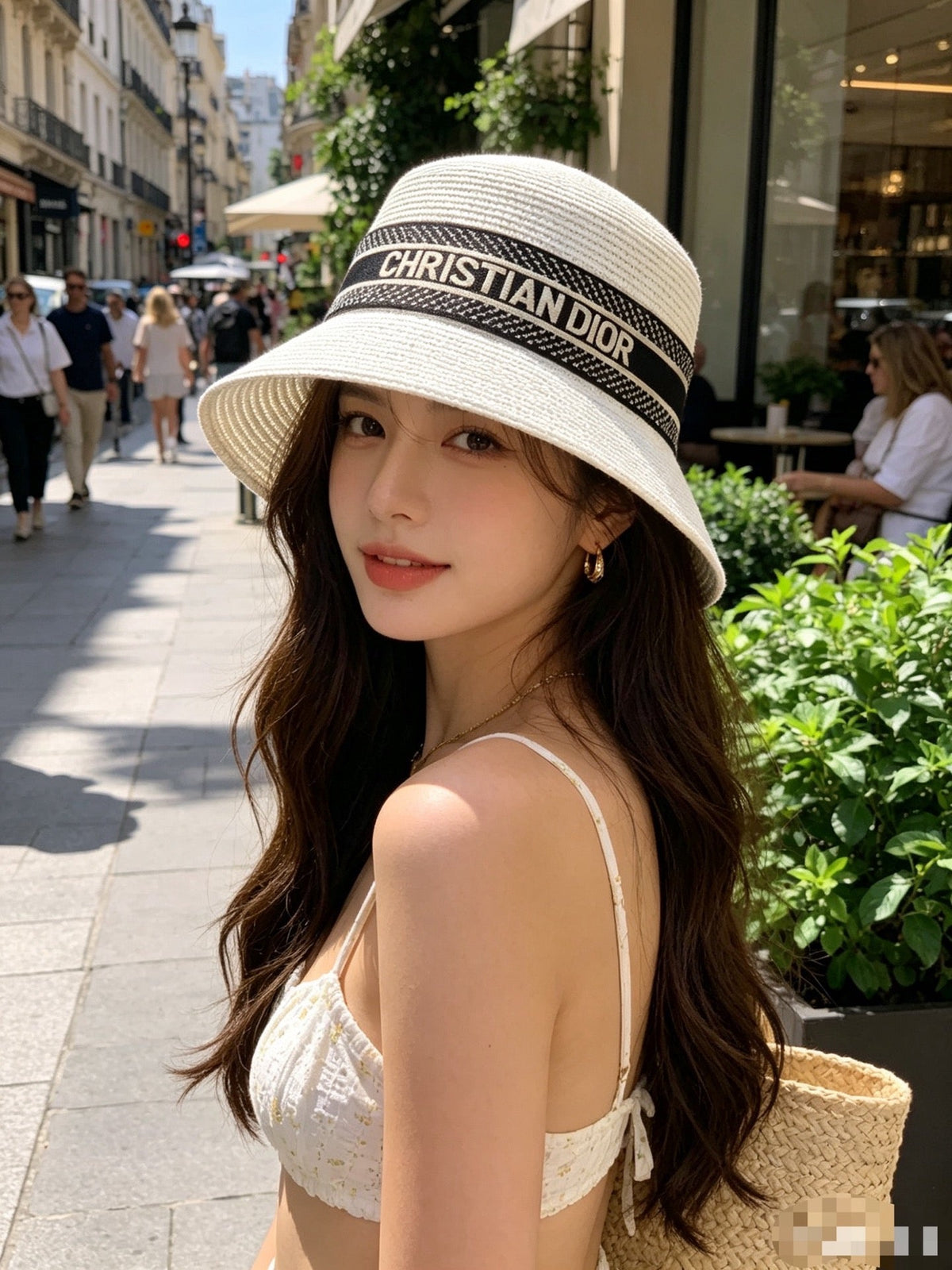 Dior Woven Open Knit Bucket Hat - image 5
