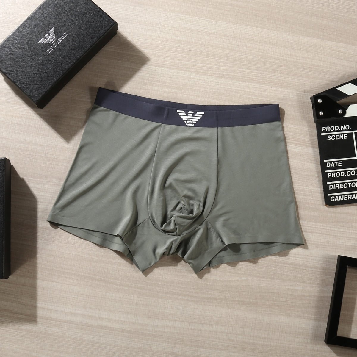 Emporio Armani Black Wing Waist Detail Boxer Briefs, image 7