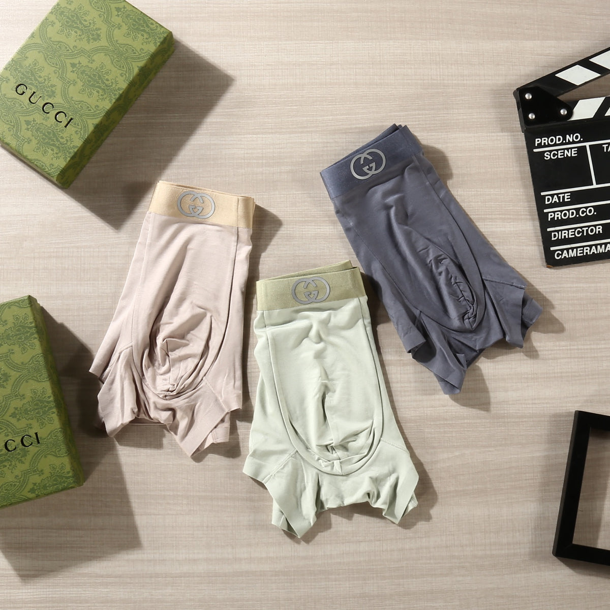 Gucci Beige Grey Pale Waist Stack Boxer Briefs, image 6