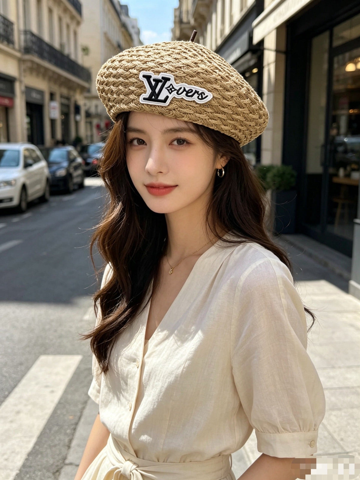 Woven Open Knit Beret - image 2