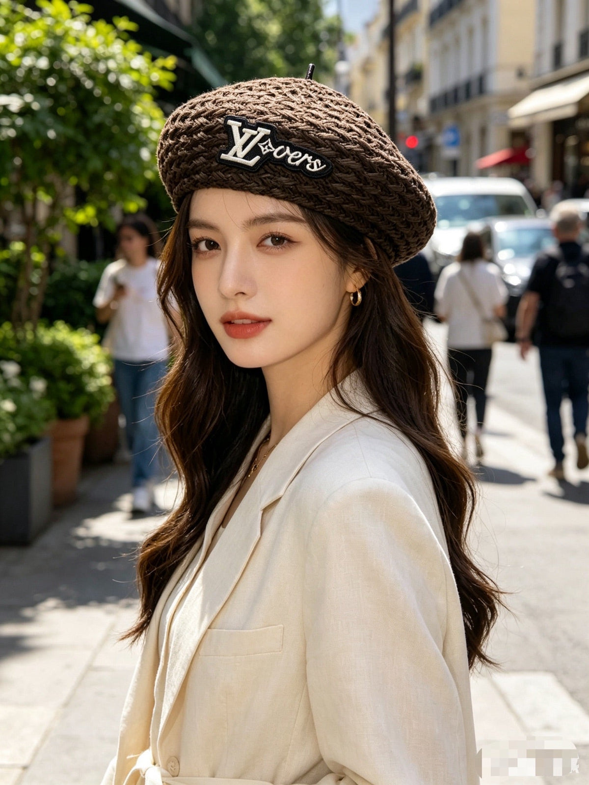 Woven Open Knit Beret - image 3