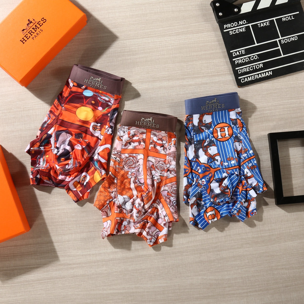 Hermès Bright Red Dense Graphic Print Boxer Briefs, image 6