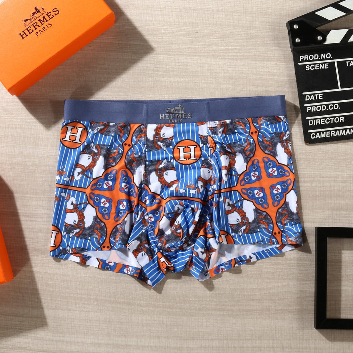 Hermès Bright Red Dense Graphic Print Boxer Briefs, image 8