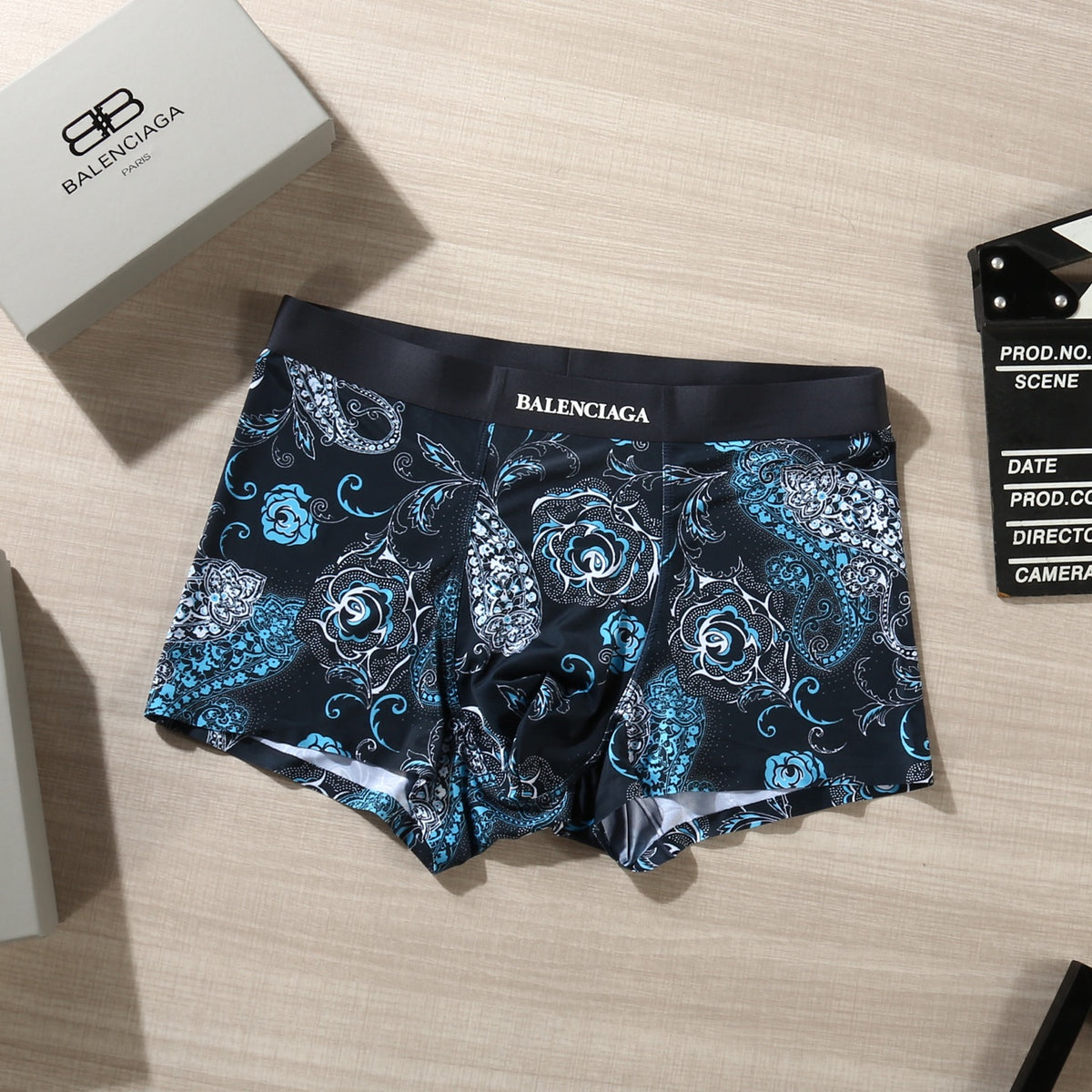 Balenciaga Dark Green Botanical Print Boxer Briefs, image 8