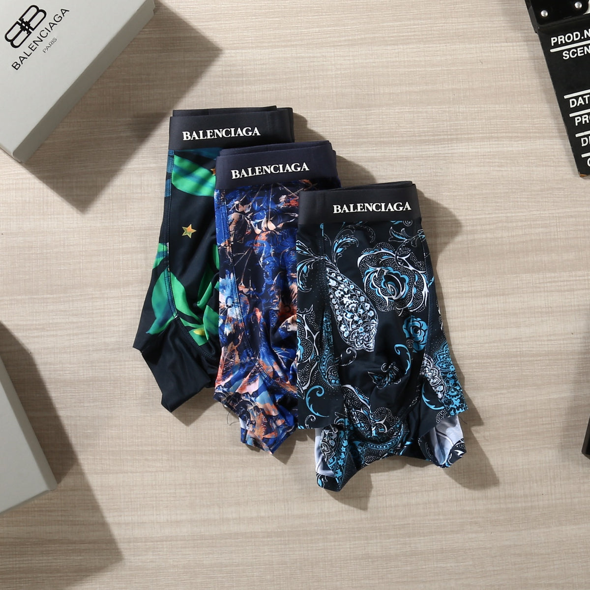 Balenciaga Dark Green Botanical Print Boxer Briefs, image 6