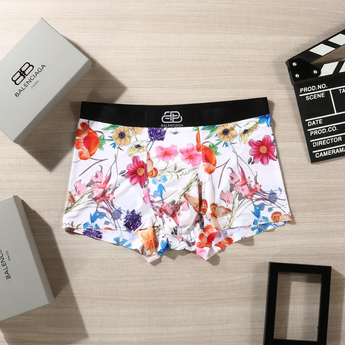 Balenciaga Bright Multicolour Floral Print Boxer Briefs, image 8