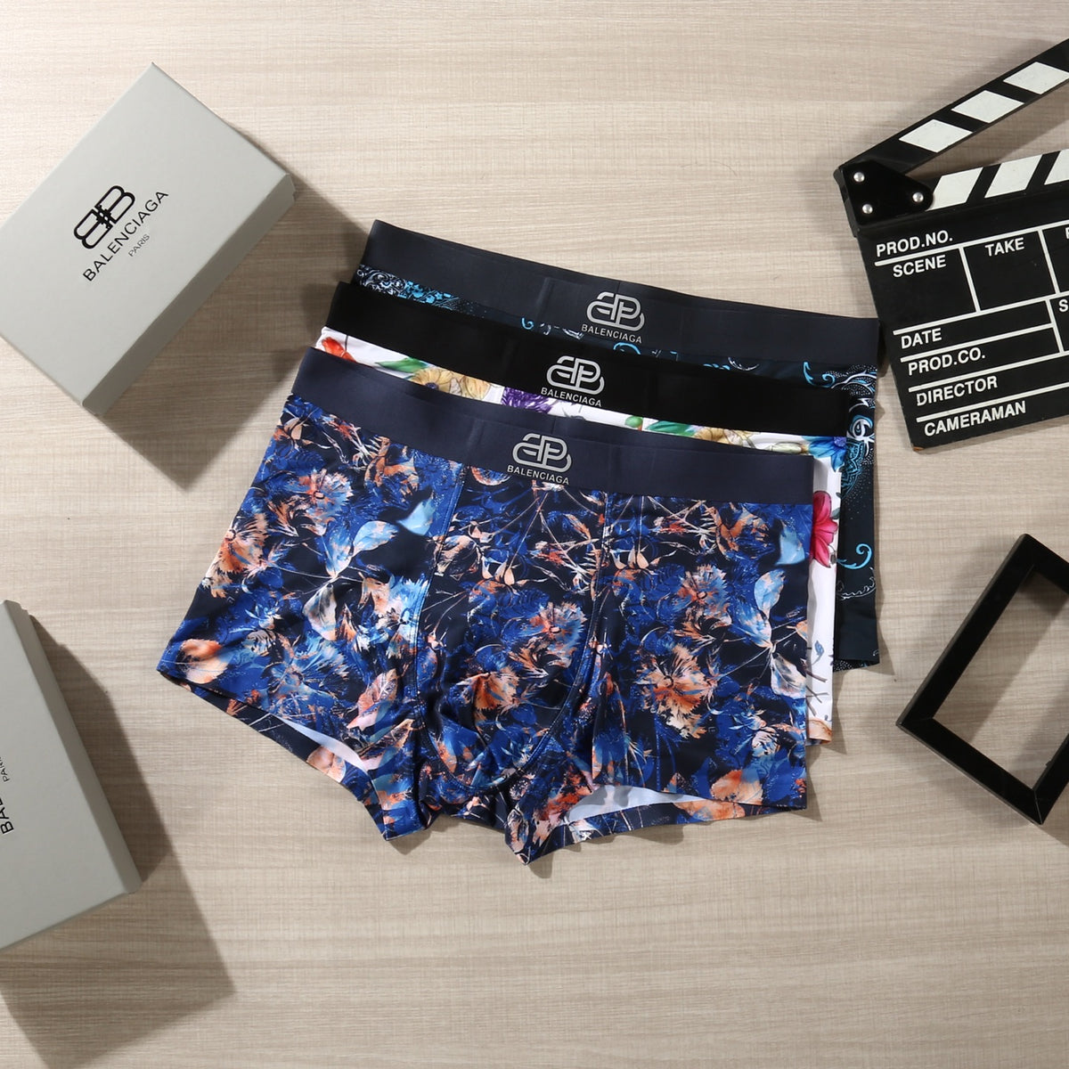 Balenciaga Bright Multicolour Floral Print Boxer Briefs, image 2
