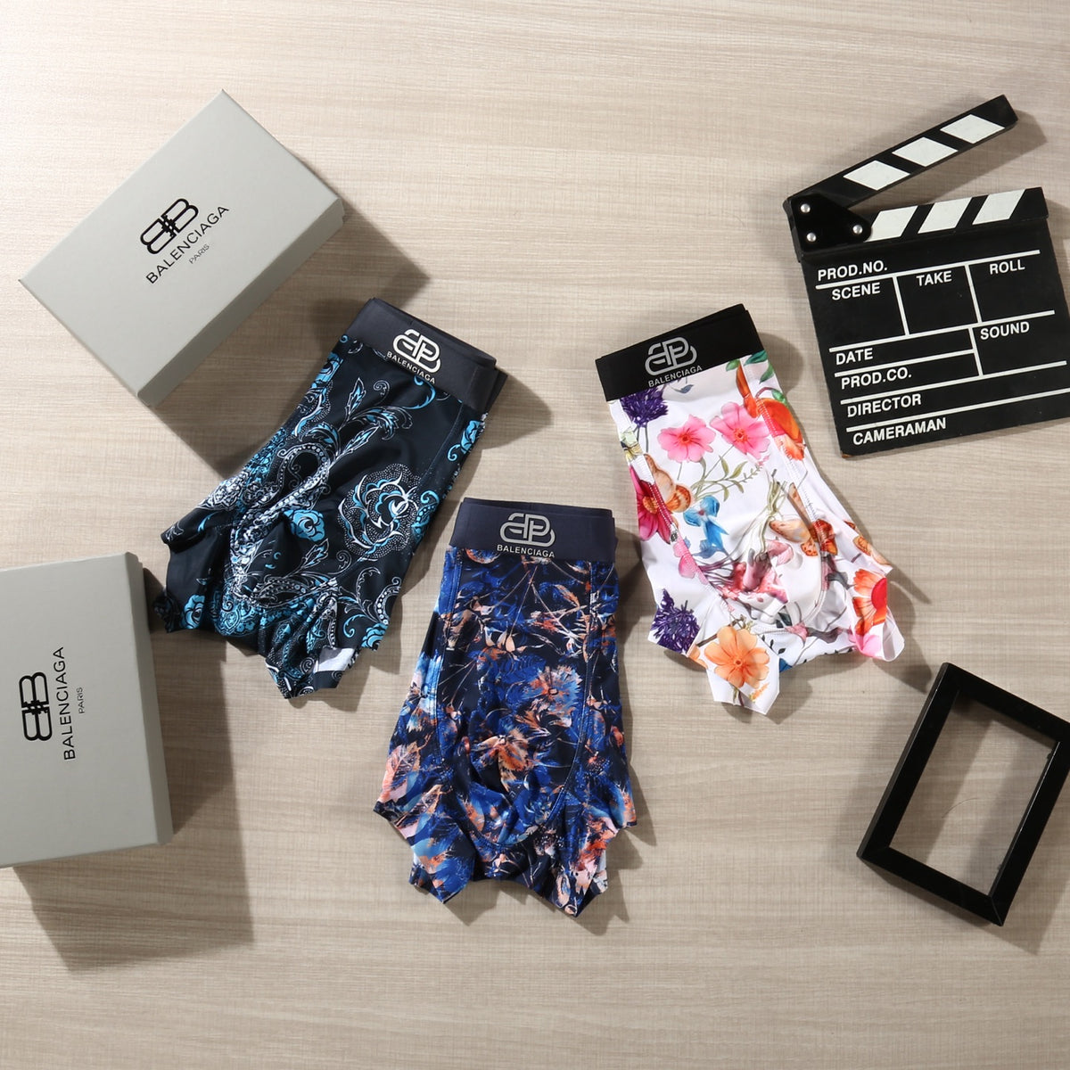 Balenciaga Bright Multicolour Floral Print Boxer Briefs, image 6