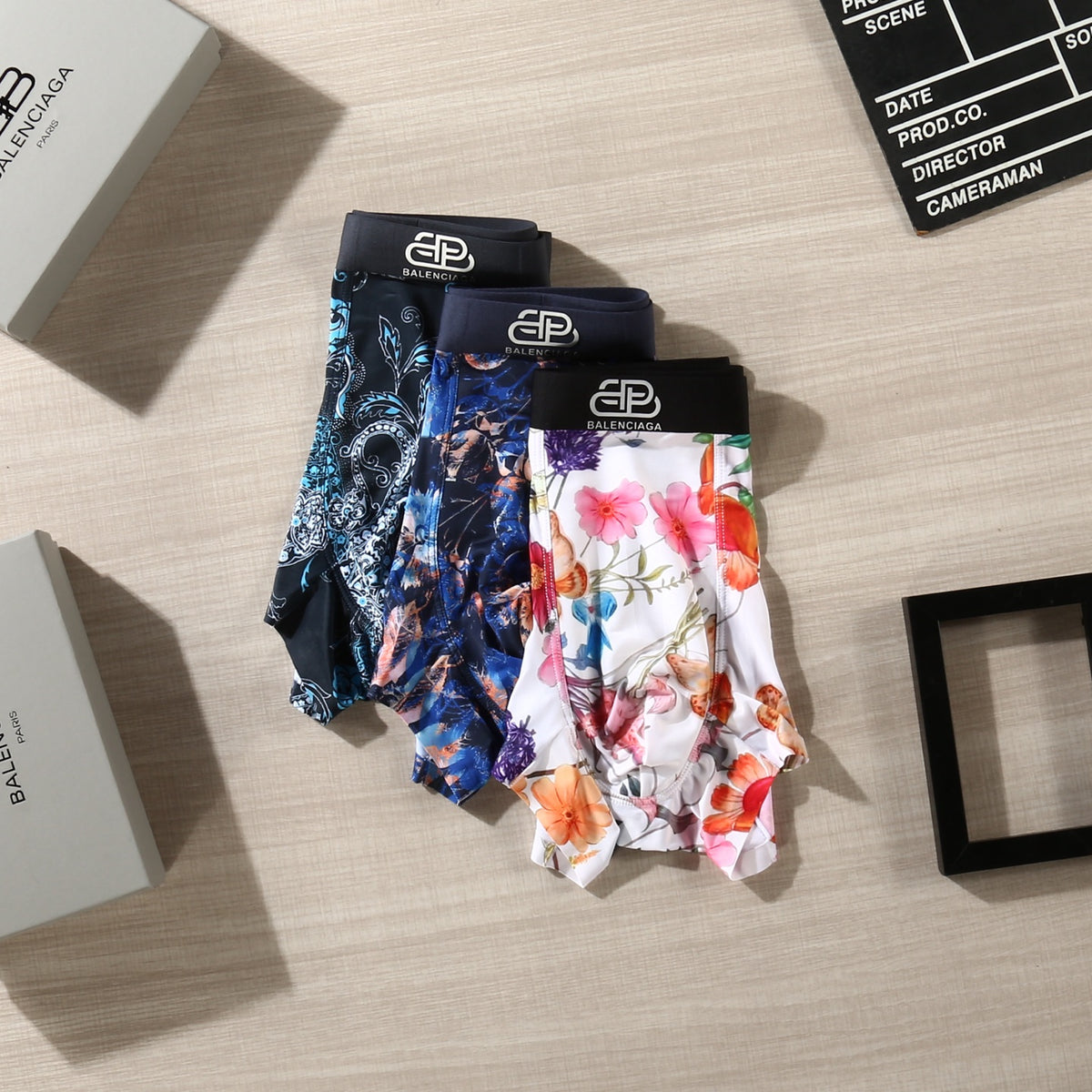 Balenciaga Bright Multicolour Floral Print Boxer Briefs, image 5