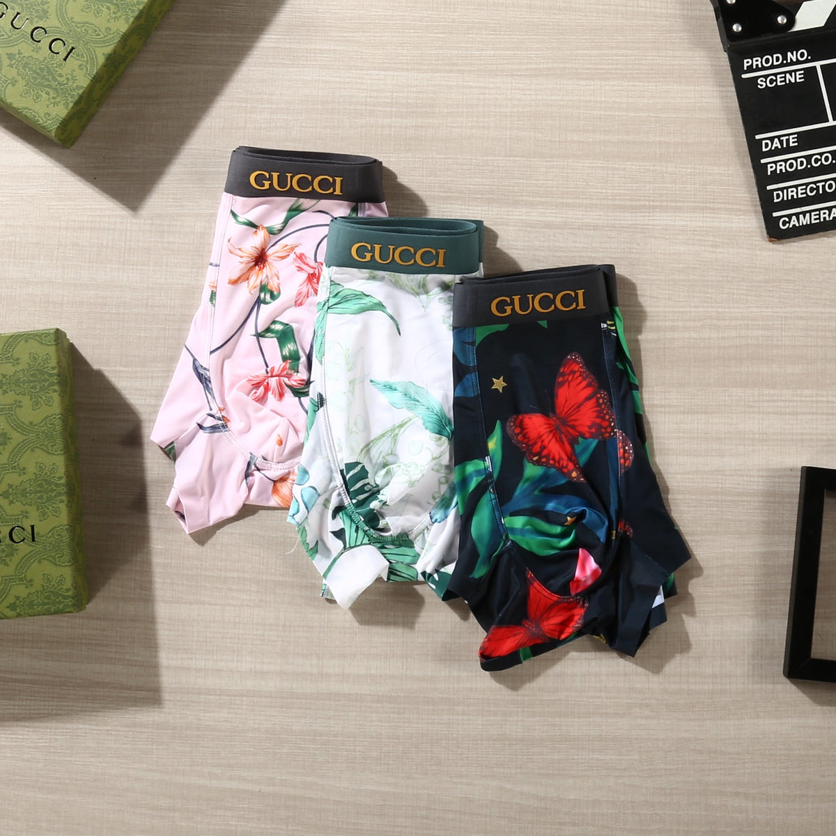 Gucci Green White Botanical Print Boxer Briefs, image 5