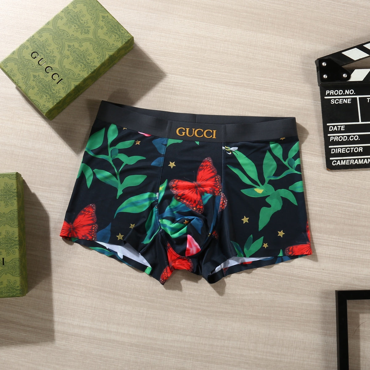 Gucci Green White Botanical Print Boxer Briefs, image 8