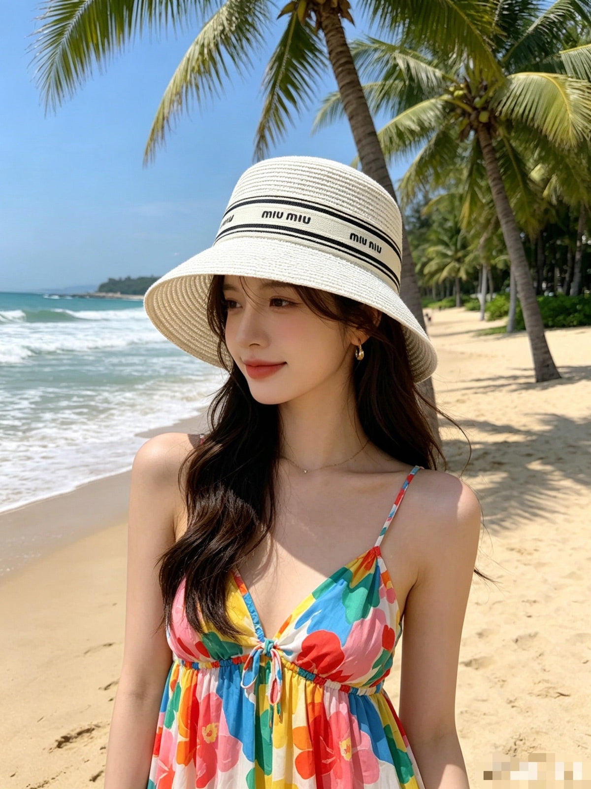 Miu Miu Woven Open Knit Bucket Hat - image 5