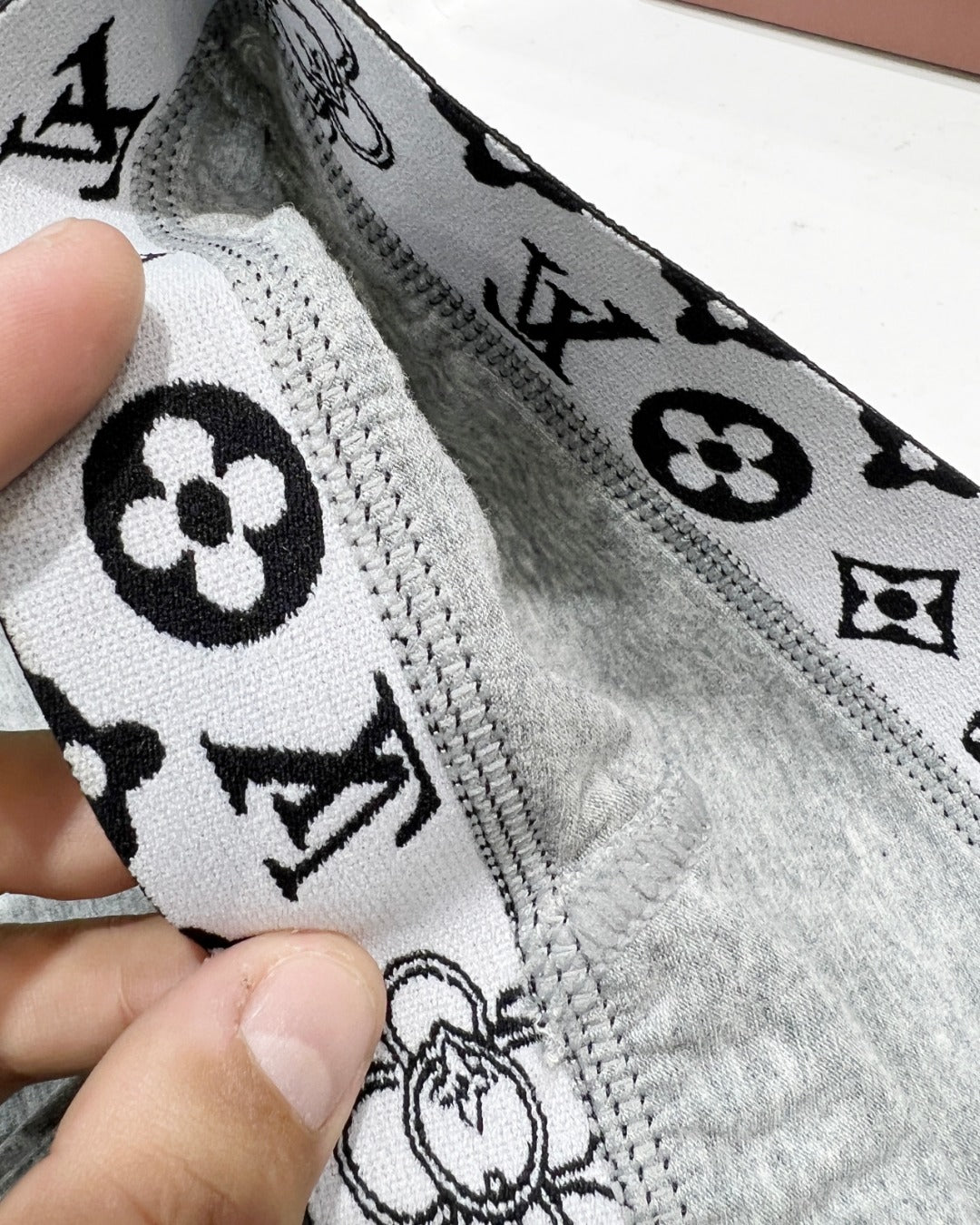 Louis Vuitton Grey Dark Circle Pattern Waist Boxer Briefs, image 8