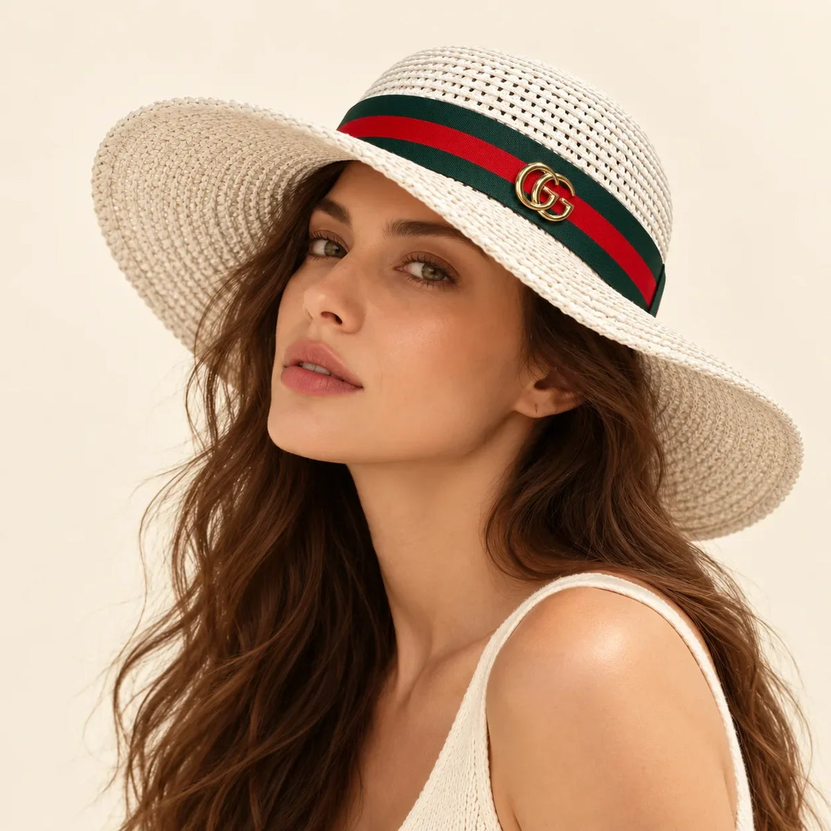 Open Knit Straw Hat - image 1