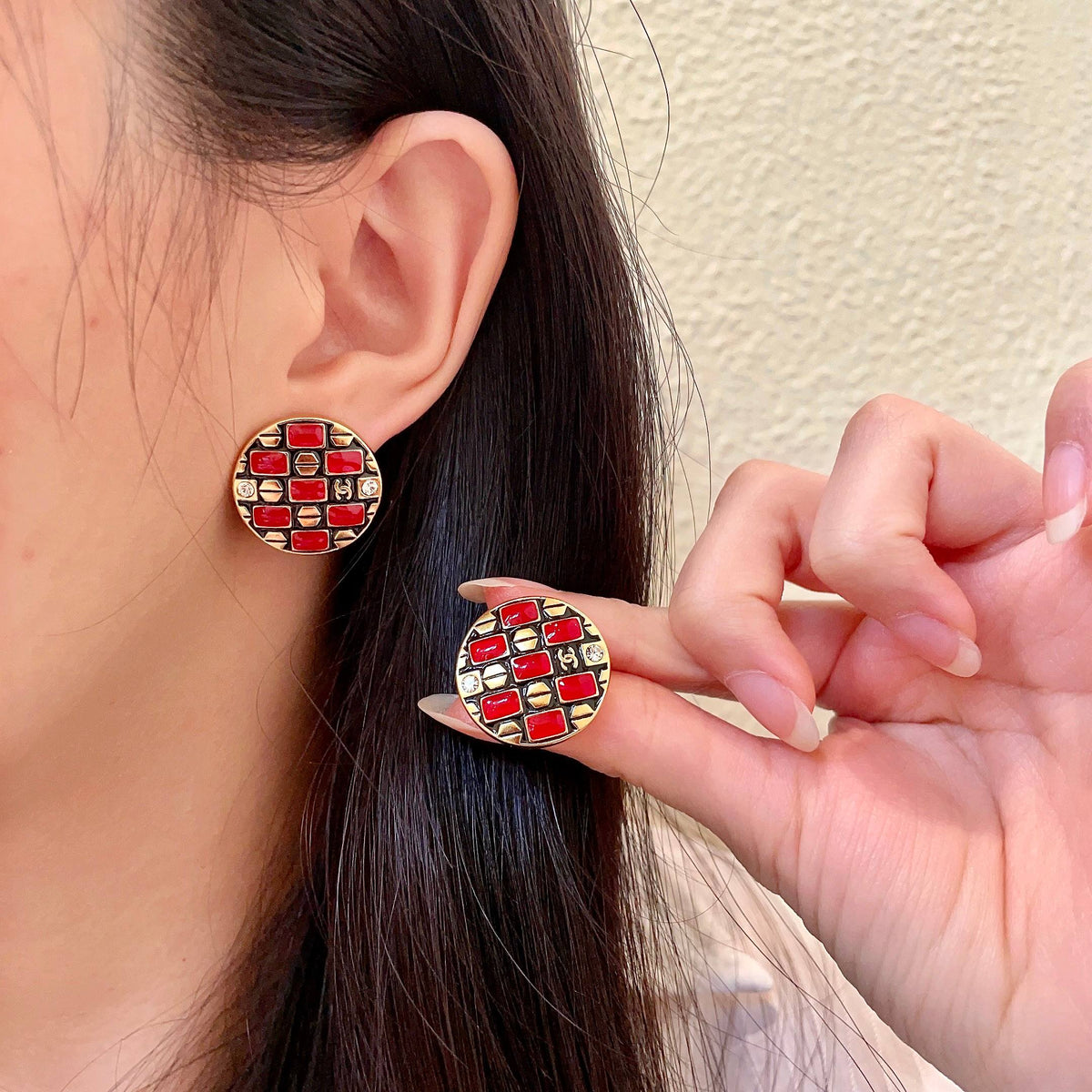 Martin Graham stud earrings in polished metal-tone – main product view