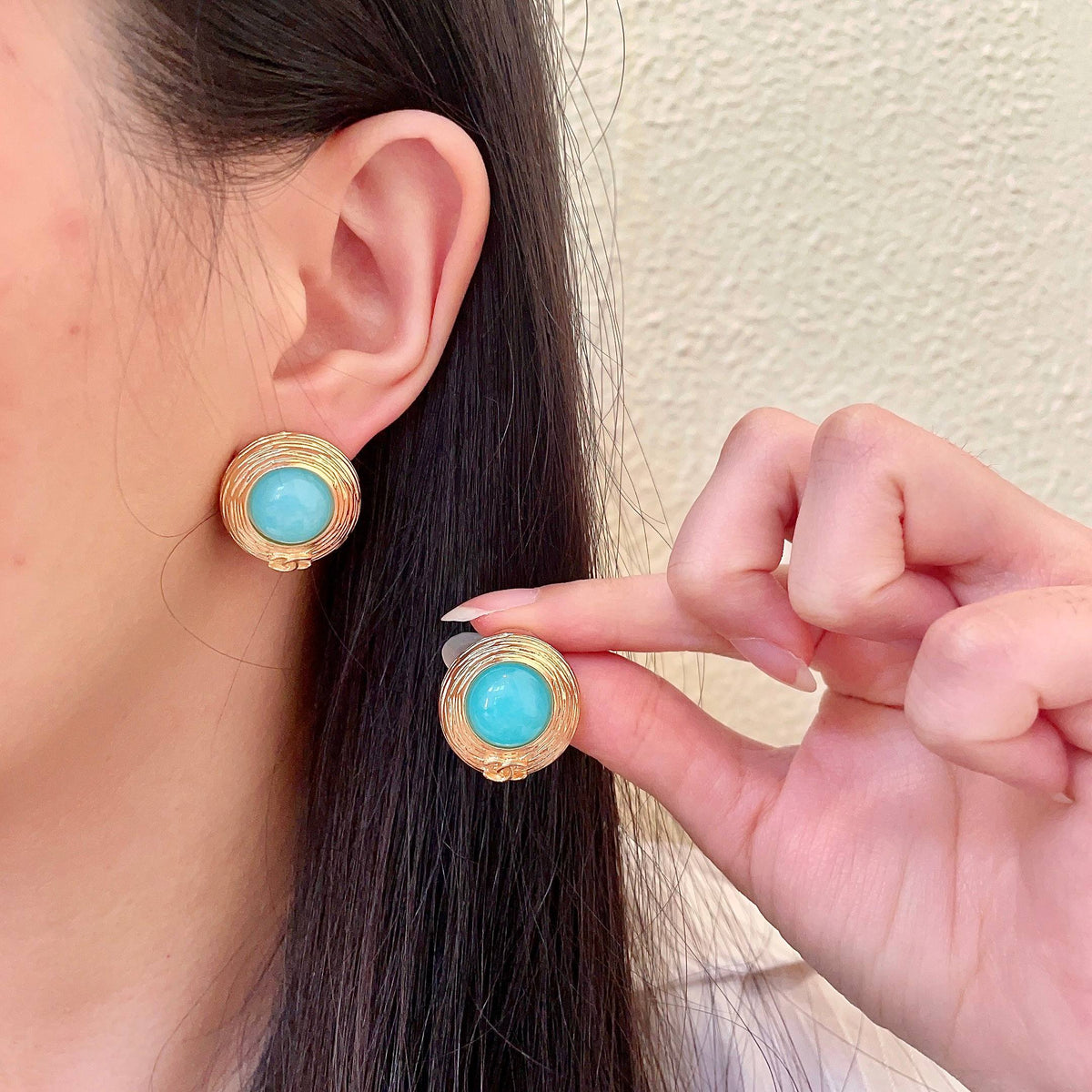 Martin Graham stud earrings in polished metal-tone – main product view