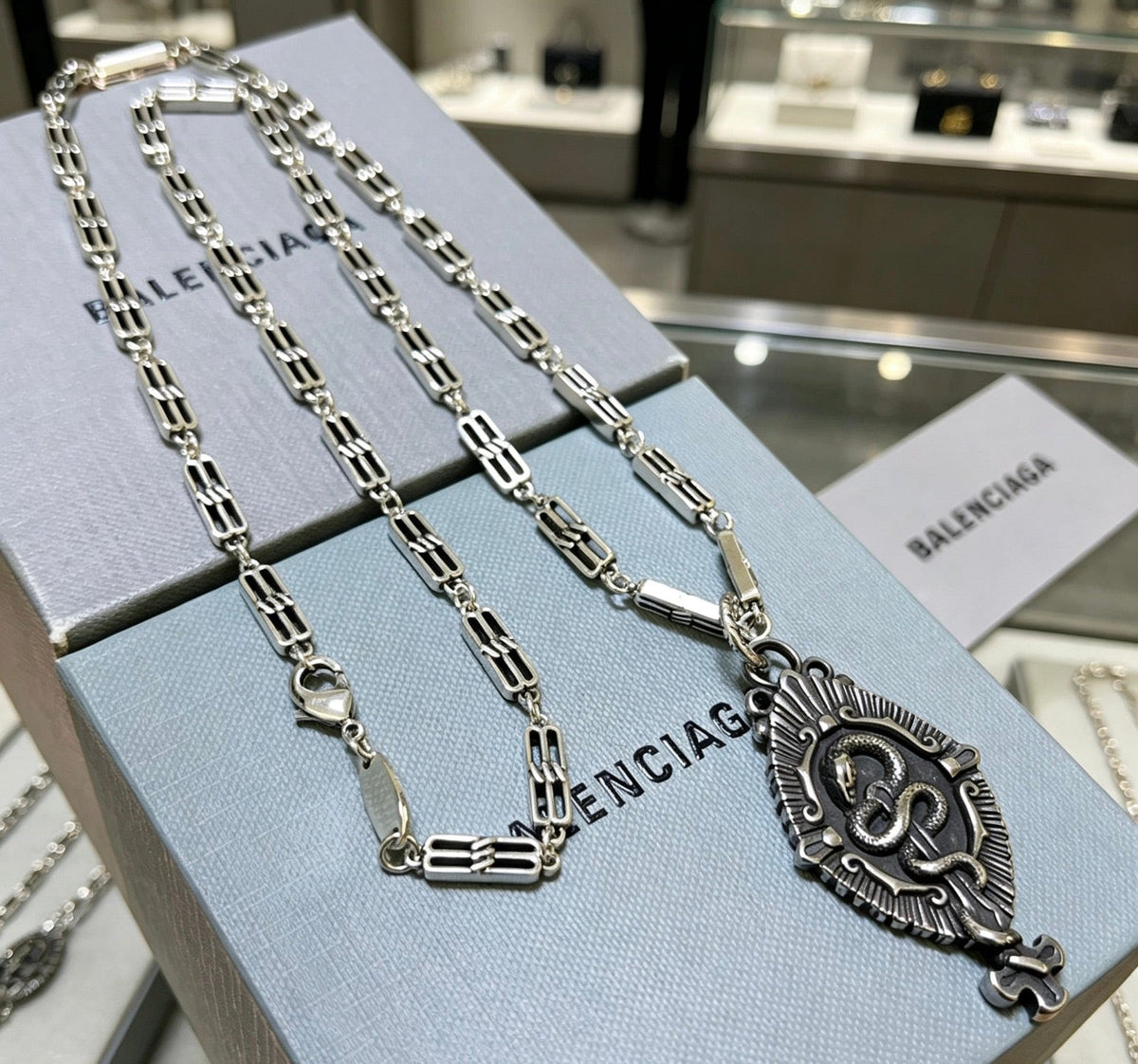 Martin Graham pendant necklace in polished metal-tone – main product view
