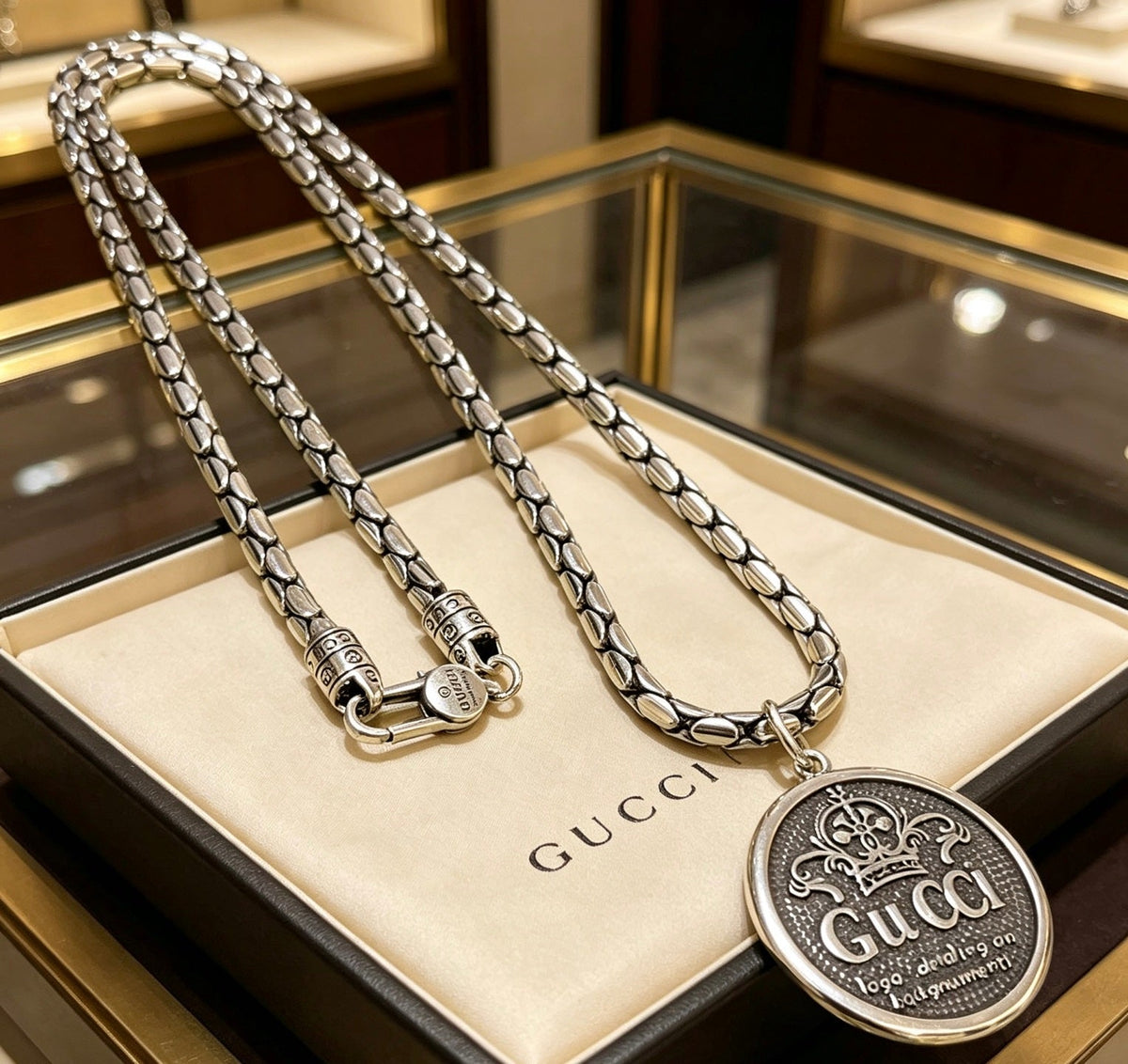 Martin Graham pendant necklace in polished metal-tone – main product view