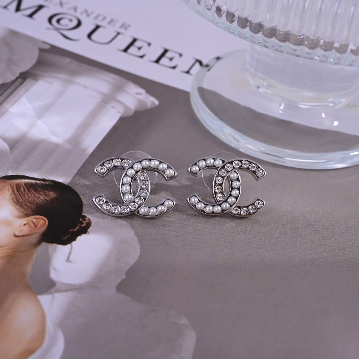 Martin Graham stud earrings in polished metal-tone – main product view