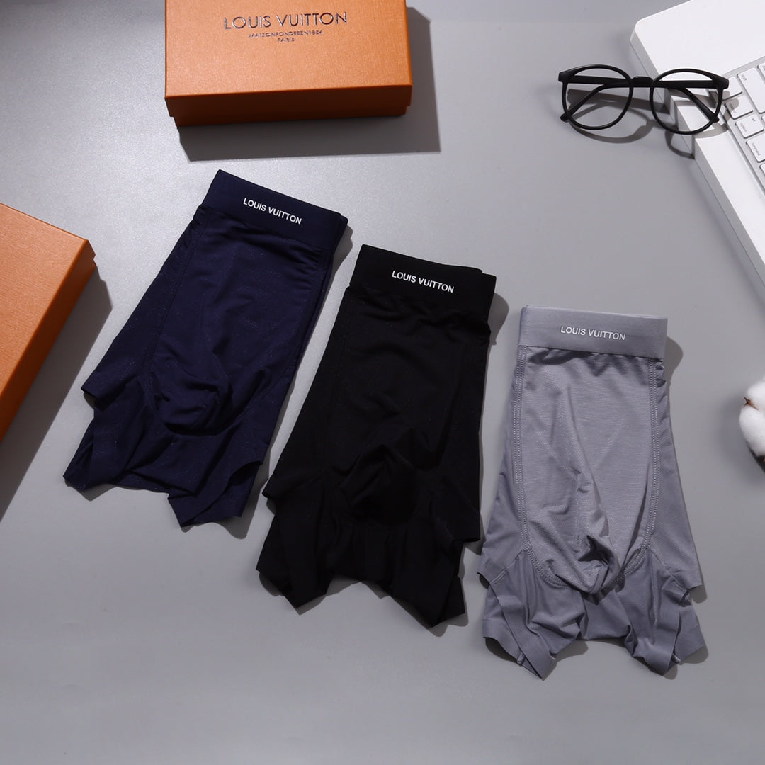 Louis Vuitton 82.5/17.5 Nylon-Spandex Men's Boxer Briefs - 3-Piece Box - Sizes L-XXXL