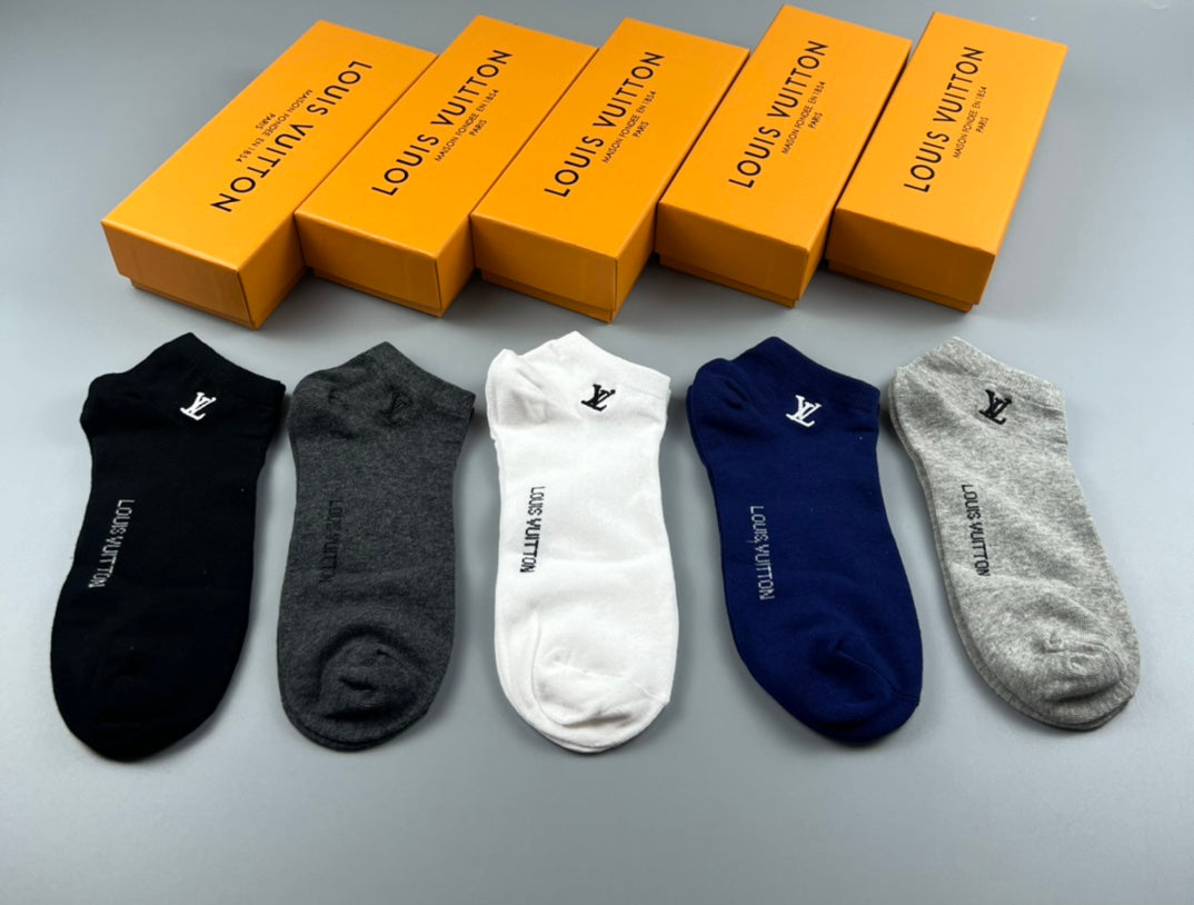 Louis Vuitton Breathable Short Socks – 5-Pair Pack