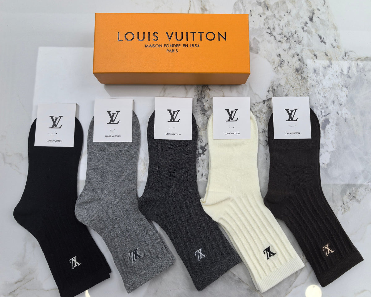 Louis Vuitton Combed Cotton Crew Socks - 5-Pair Set
