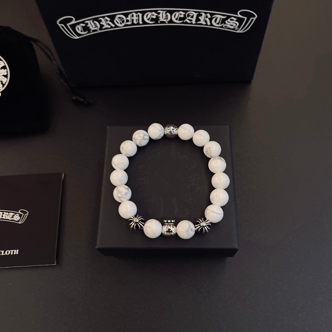 Martin Graham beaded bracelet in polished metal-tone – main product view