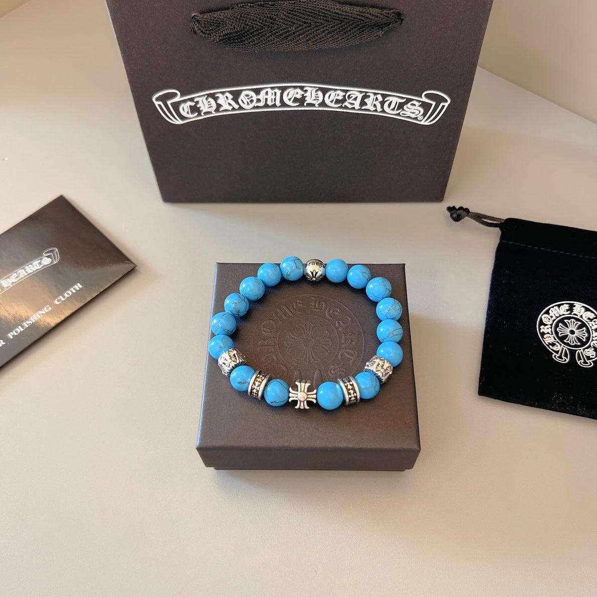 Martin Graham beaded bracelet in polished metal-tone – main product view