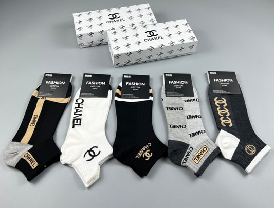 Chanel Mixed Logo Ankle Socks - Box of 5 Pairs