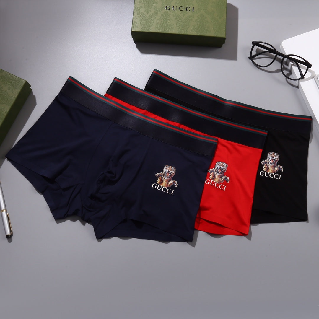 Gucci Tiger-Embroidered Modal-Blend Boxer Briefs - Box of 3
