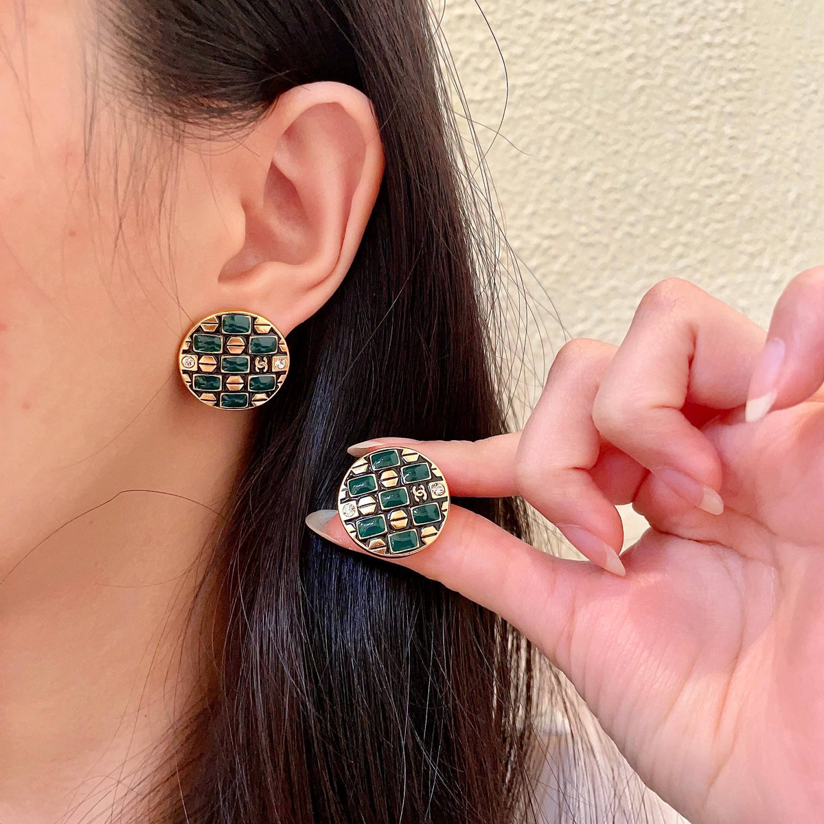 Martin Graham stud earrings in polished metal-tone – main product view