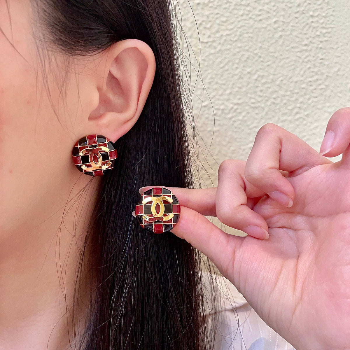 Martin Graham stud earrings in polished metal-tone – main product view